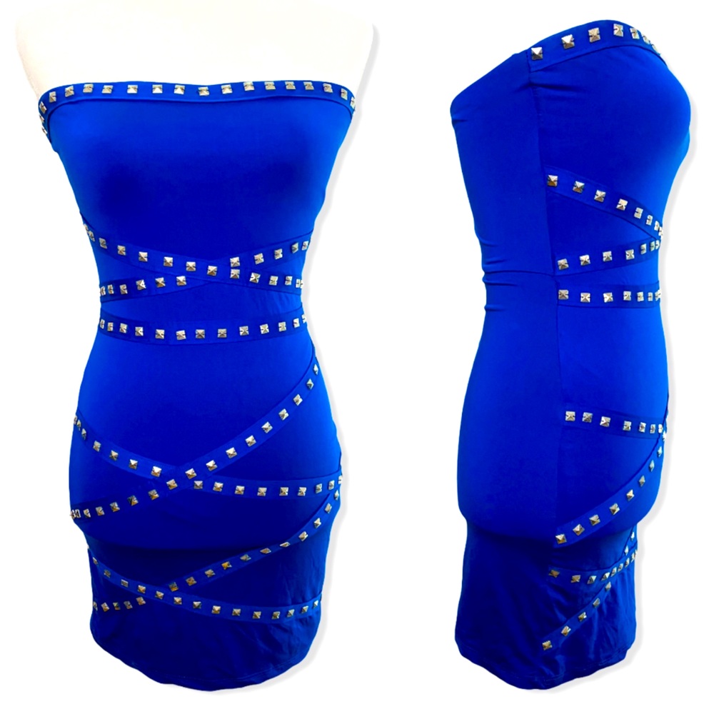 💙 Royal blue studded tube top dress 💙
